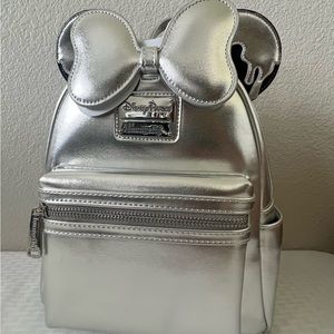 Disney 100 Years Loungefly 3D Minnie ears with silvery drip!